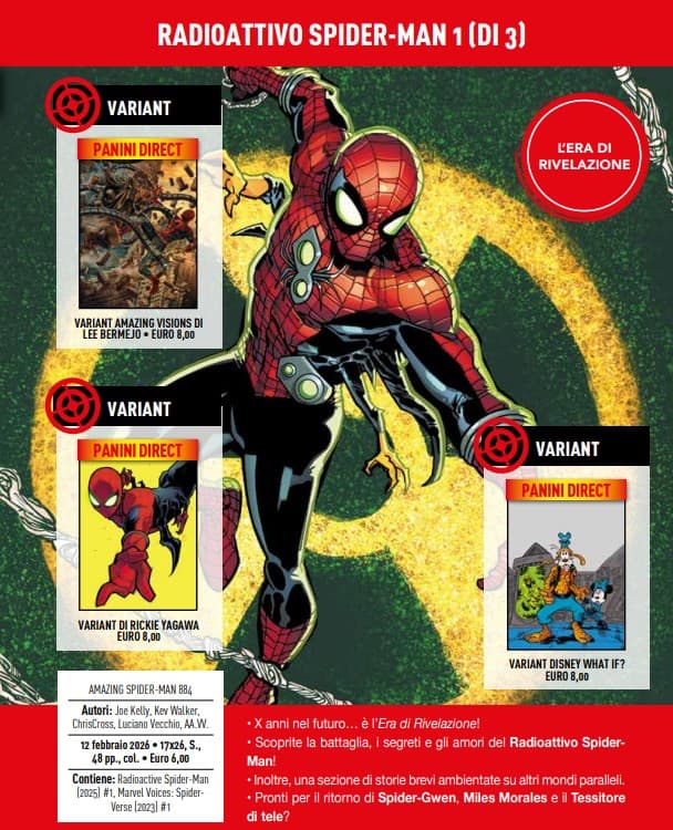 Radioattivo Spider-Man 1 - Variant Disney What If? - L'Uomo Ragno 884 - Panini Comics - Italiano