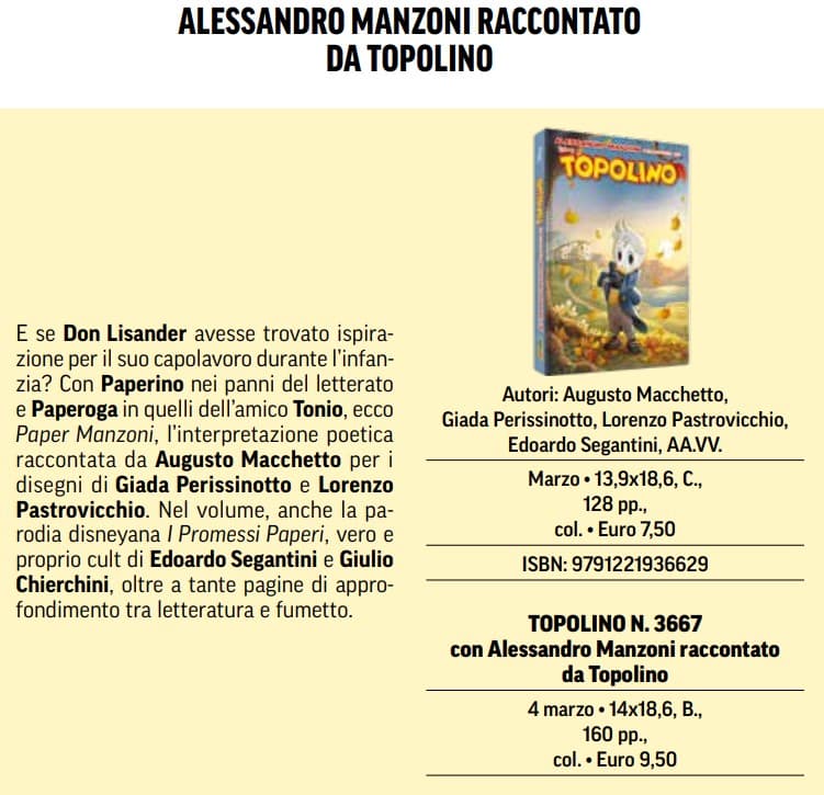 Topolino - Supertopolino 3667 + Topolibro "Alessandro Manzoni Raccontato da Topolino" - Panini Comics - Italiano