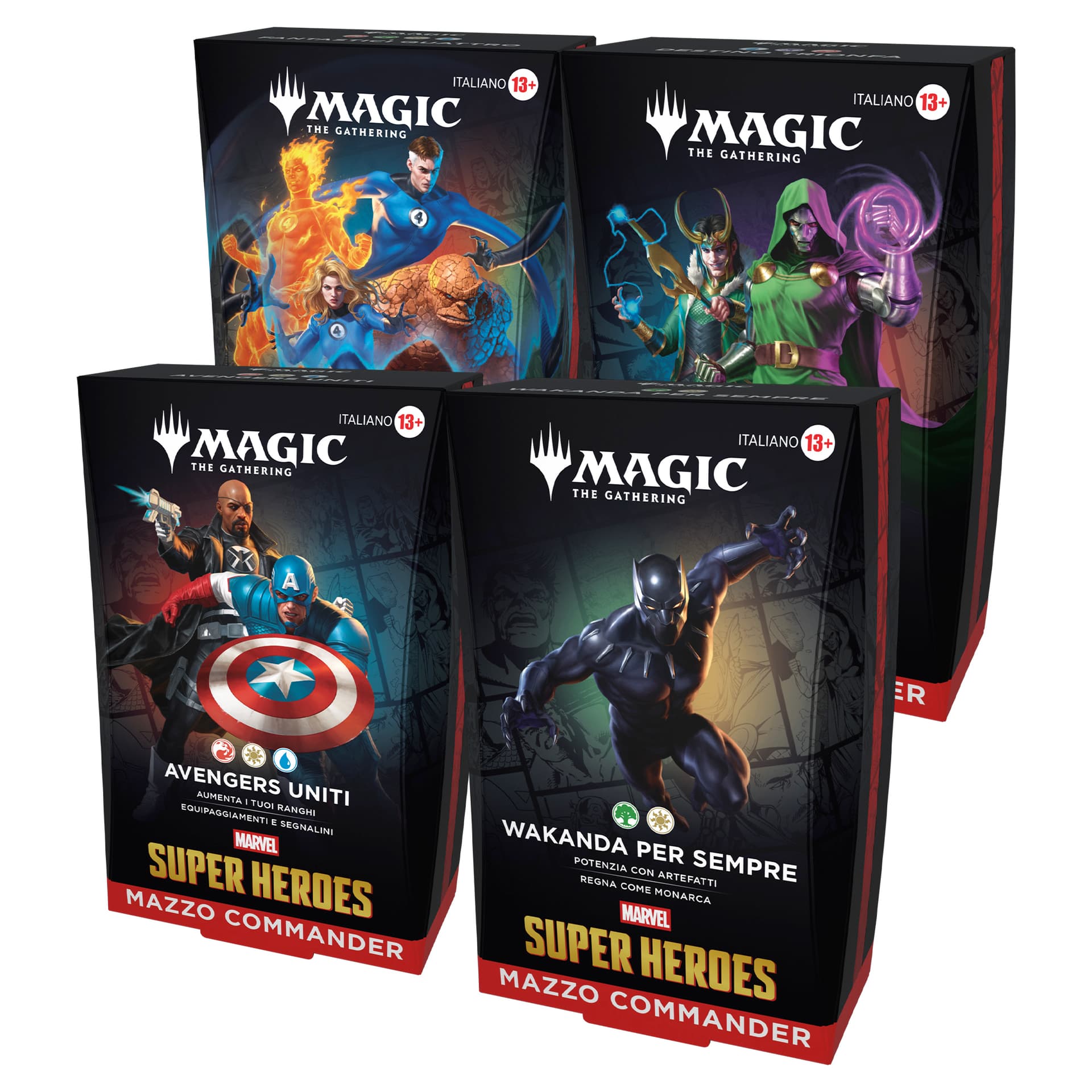 Magic: The Gathering - Universes Beyond: Marvel Super Heroes - Commander Decks Box 4 Mazzi - Italiano - Italiano