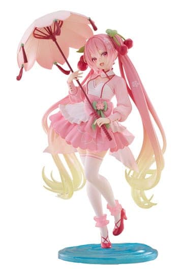 Hatsune Miku AMP PVC Statue Newley Written Sakura Miku Sakura Dress Ver. 21 cm