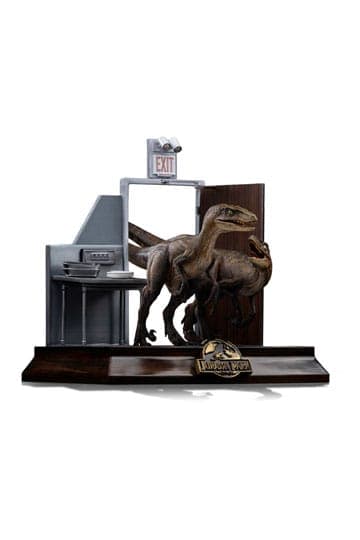 Jurassic Park Art Scale Statue 1/10 Raptors at the Kitchen's Door 28 cm