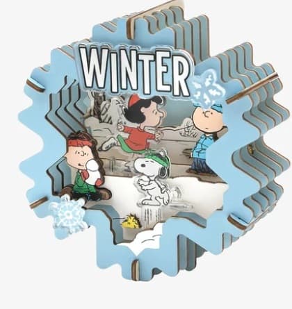Snoopy - Wooden Theater - Winter Wonderland - Wooden Scene