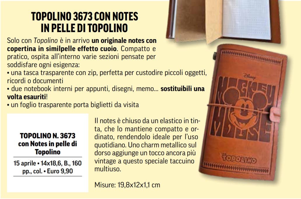 Topolino - Supertopolino 3673 + Notes in Pelle di Topolino - Panini Comics - Italiano