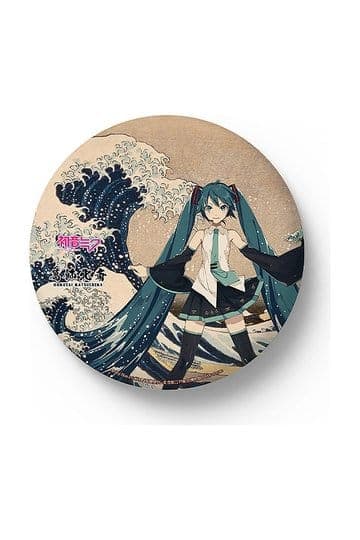 Hatsune Miku x Katsushika Hokusai iXima Large Pinback Button The Great Wave off Kanagawa/Fine Wind, Clear Morning Box Case (2)