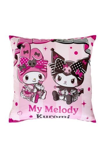 Sanrio Pink Black Party Series Pillow Kuromi & My Melody 35 x 35 cm