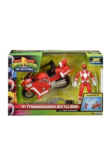 Mighty Morphin Power Rangers Battle Bike Vehicle Tyrannosaurus Rex with Red Ranger 18 cm