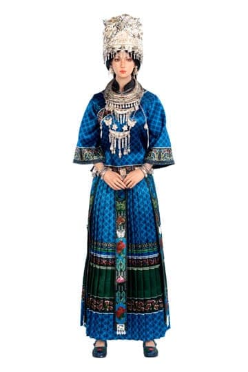 The Miao of China's 56 Ethnic Groups Figure 1/6 Blue 30 cm