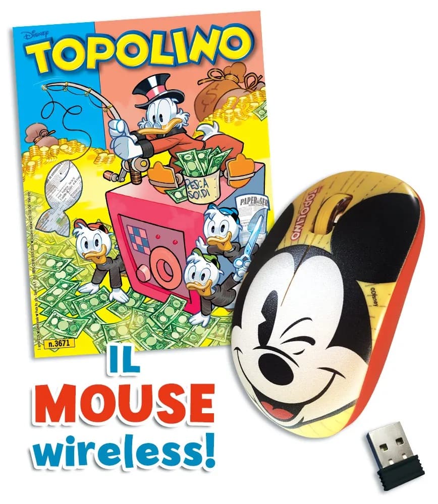 Topolino - Supertopolino 3671 + Mouse Wireless di Topolino - Panini Comics - Italiano