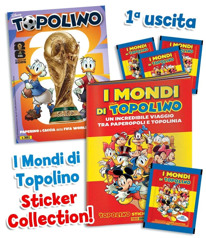 Topolino - Supertopolino 3681 + Topolino Sticker Collection - I Mondi di Topolino 1 - Panini Comics - Italiano