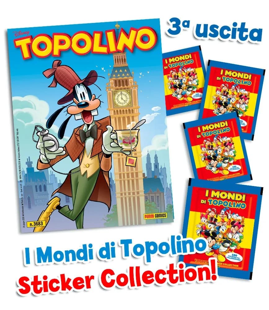 Topolino - Supertopolino 3683 + Topolino Sticker Collection - I Mondi di Topolino 3 - Panini Comics - Italiano