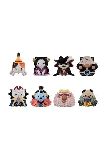 One Piece Mega Cat Project Nyan Piece Nyan! Luffy & the Seven Warlords of the Sea Mini Figures 3 cm Blind Box Display (8) (Repeat)