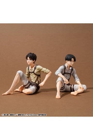 Attack on Titan G.E.M. Series PVC Figures 2-Pack Eren Yeager & Squad Captain Levi Palm Size