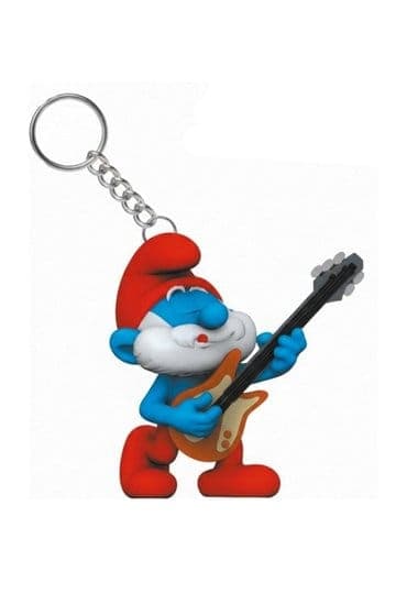 The Smurfs Keychain Papa Smurf with Guitar