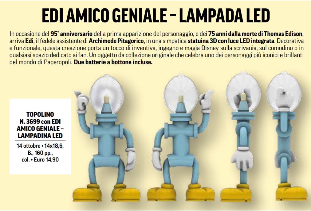Topolino - Supertopolino 3699 + Lampada Led - Edi Amico Geniale - Panini Comics - Italiano