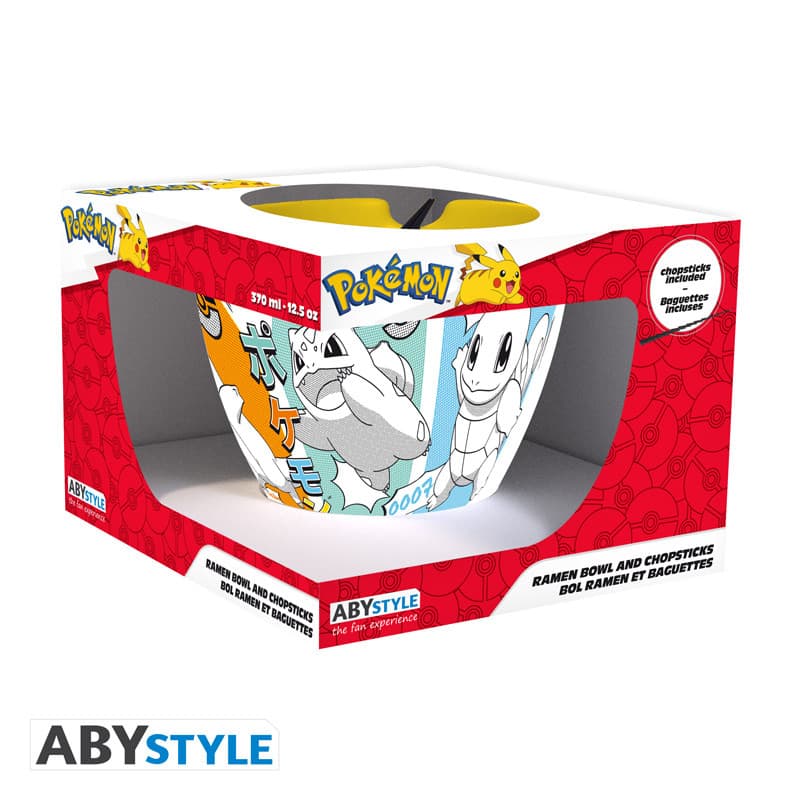 Pokémon Starters Manga Ramen Bowl con Bacchette