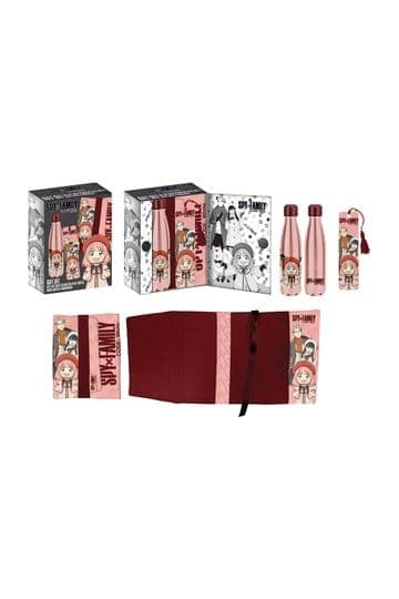 Spy x Family Steel Bottle, Sticker, Book Cover Gift Set Pink/Red