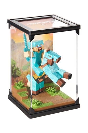 Minecraft Figure Diorama Diamond Armor Steve and Horse 18 cm