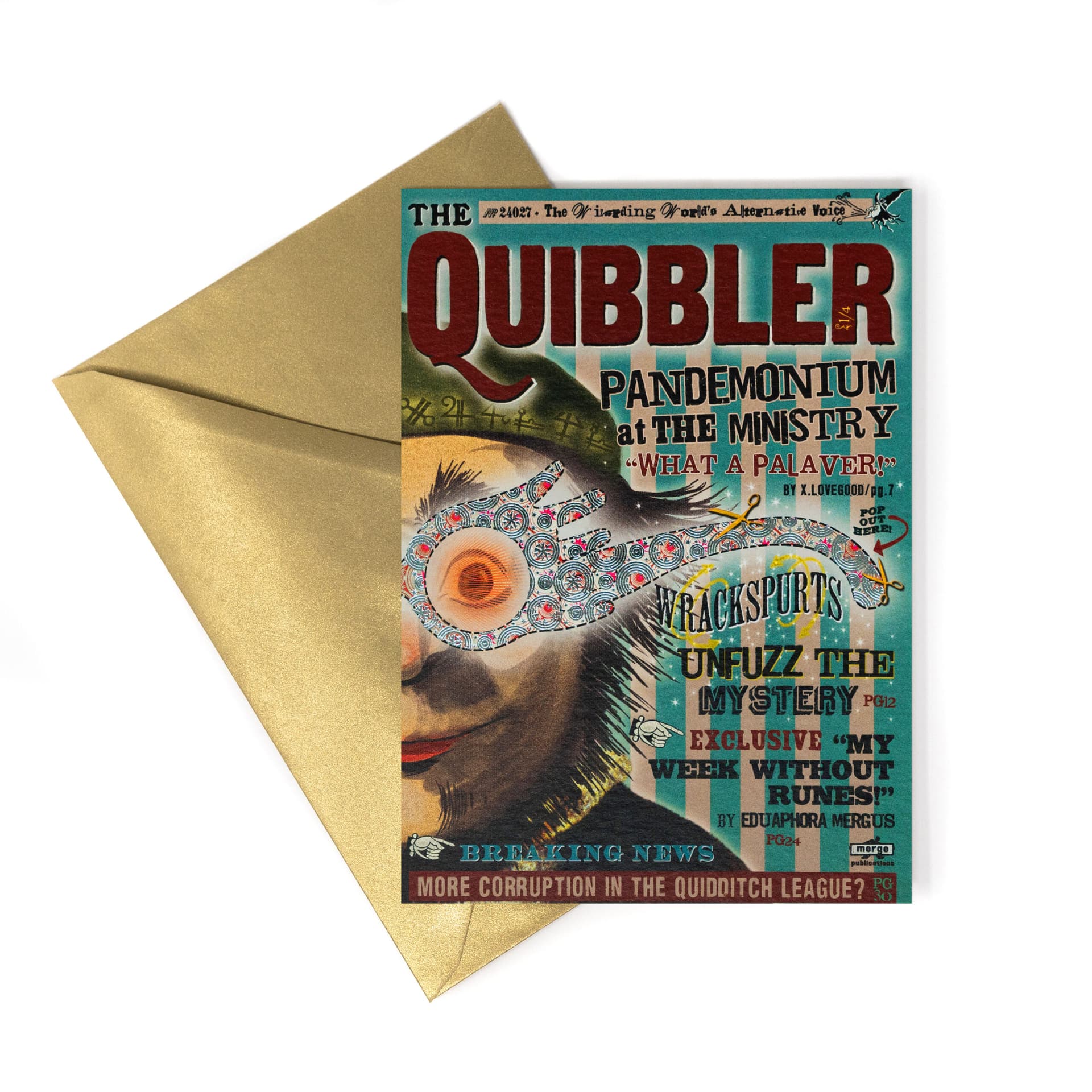 Harry Potter - The Quibbler Spectrespecs Issue Notecard - MinaLima