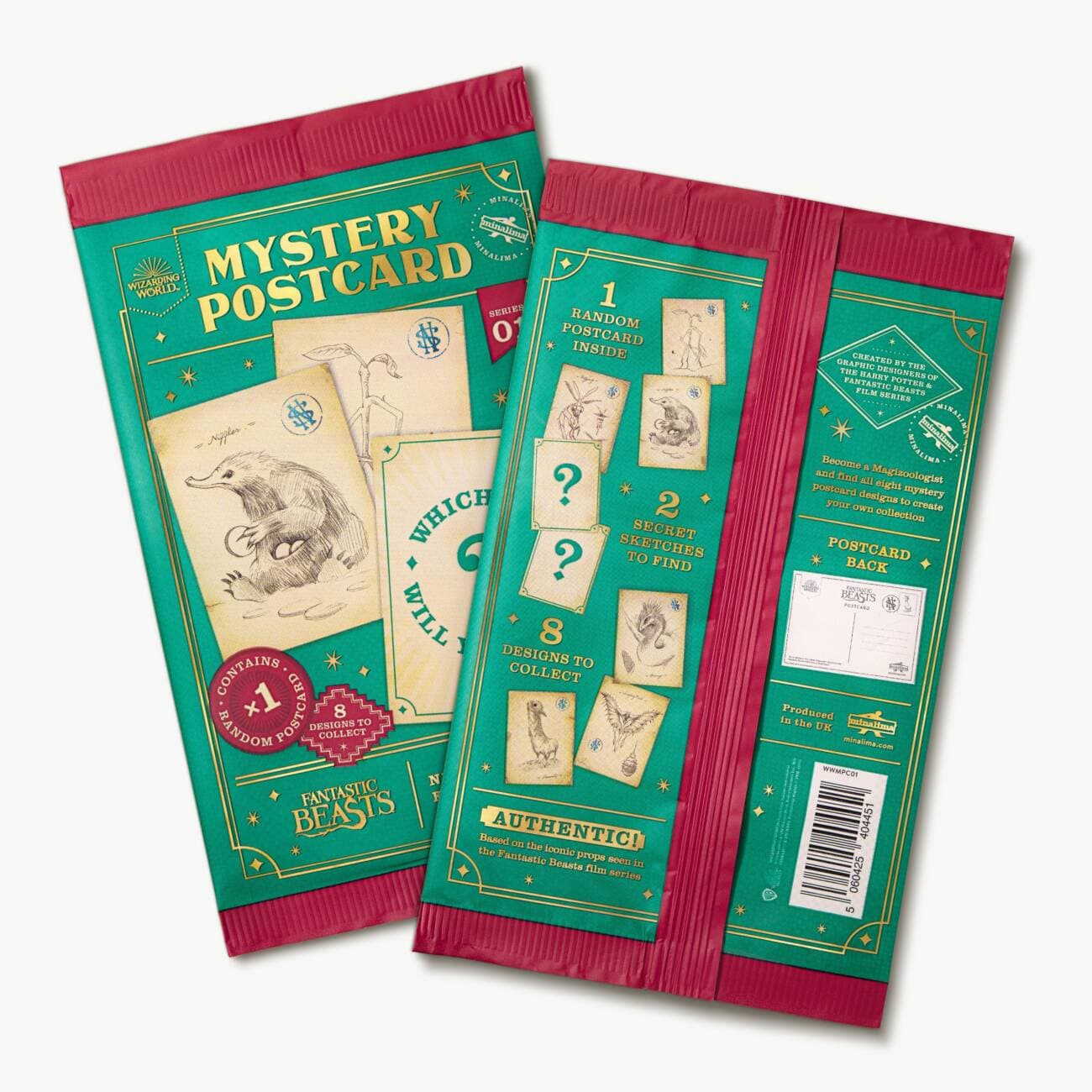 Harry Potter - Series 01 Newt Scamander's Field Journal Mystery Postcard - MinaLima