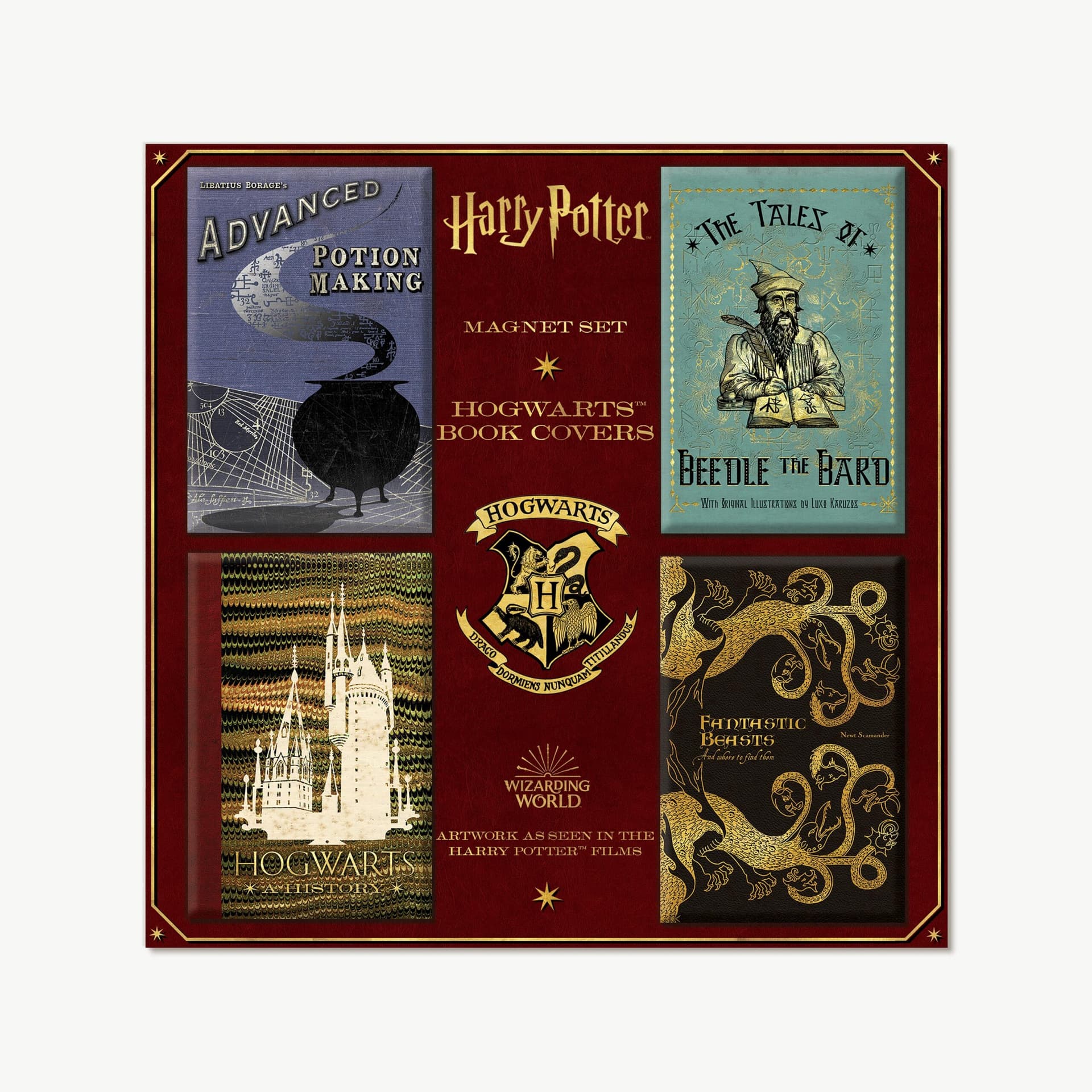 Harry Potter - Wizarding Books Hogwarts Book Covers - Set 4 Magneti MinaLima