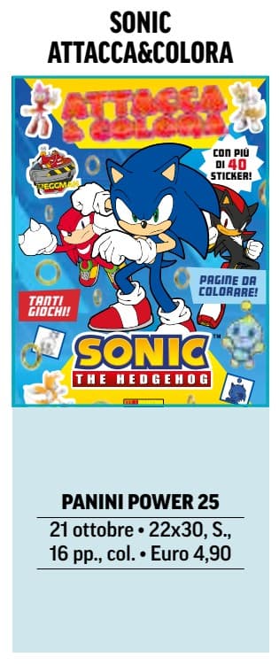 Sonic the Hedgehog - Attacca & Colora - Panini Power 25 - Panini Comics - Italiano