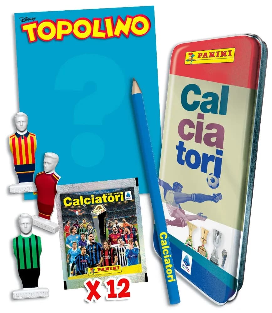 Topolino - Supertopolino 3702 + Pencil Tin Calciatori 2026 - 2027 - Panini Comics - Italiano