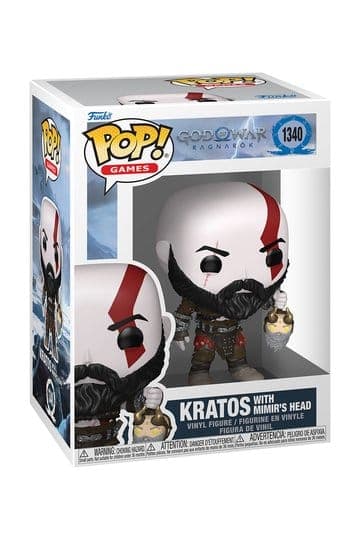 God of War Ragnarök Funko POP! Games Vinyl Figure Kratos w/Mimir's Head 9 cm #1340 - Funko POP!