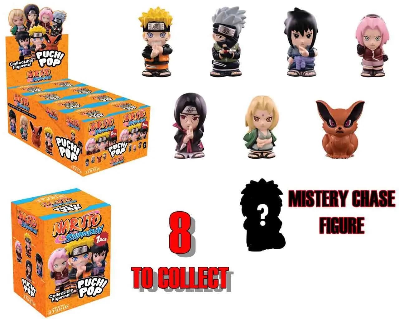 Naruto Shippuden PuchiPop Blind Box Display 8 Mini Figure in Soft Vinyl 5,5 cm