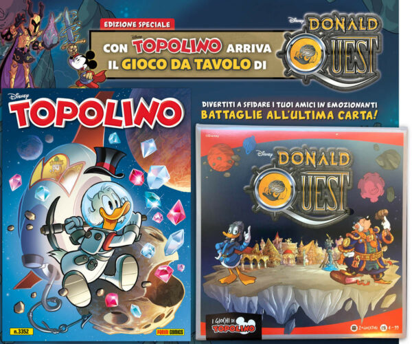 Topolino - Supertopolino 3352 + Plancia da Gioco e Scatola del Donald Quest Board Game - Panini Comics - Italiano