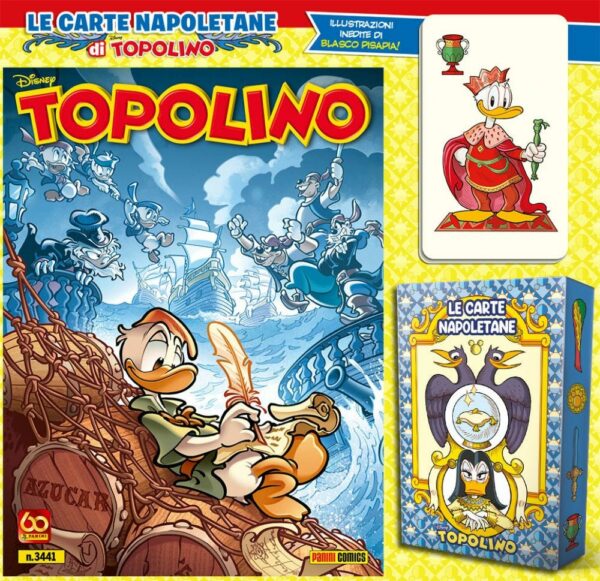 Topolino - Supertopolino 3441 + 20 Carte (Bastoni e Spade) + Astuccio - Panini Comics - Italiano