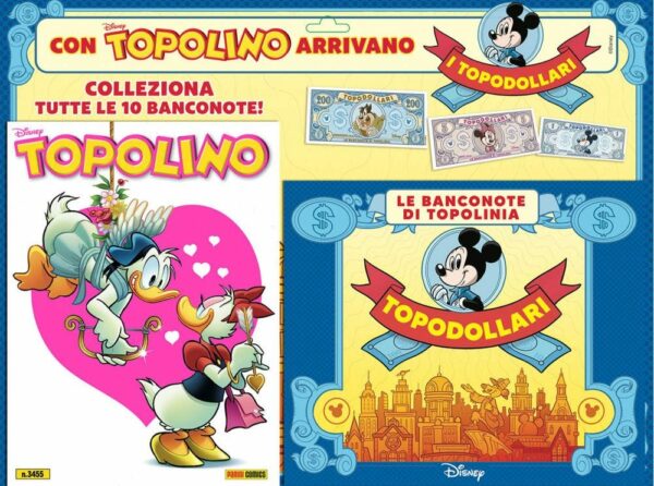 Topolino - Supertopolino 3455 + Raccoglitore Topodollari + Banconota Gambadilegno - Panini Comics - Italiano