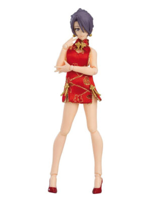 Original Character Figma Action Figure Female Body (Mika) with Mini Skirt Chinese Dress Outfit