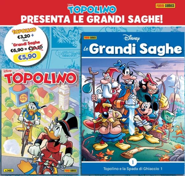 Topolino - Supertopolino 3486 + Le Grandi Saghe 1 - Topolino e la Spada di Ghiaccio 1 - Panini Comics - Italiano