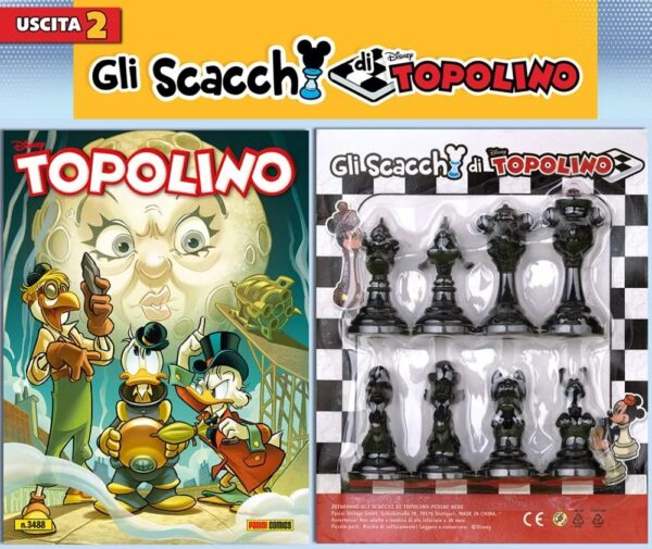 Topolino - Supertopolino 3488 + Gli Scacchi di Topolino - Pedoni Neri - Panini Comics - Italiano