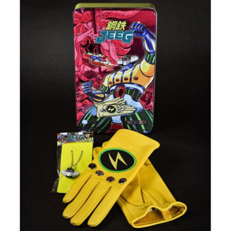 Goatskin Leather Gloves & Kotetsu Jeeg Necklace Set - Guanti di Jeeg Robot d'Acciaio e Collana - HL Product - taglia: L - Unisex