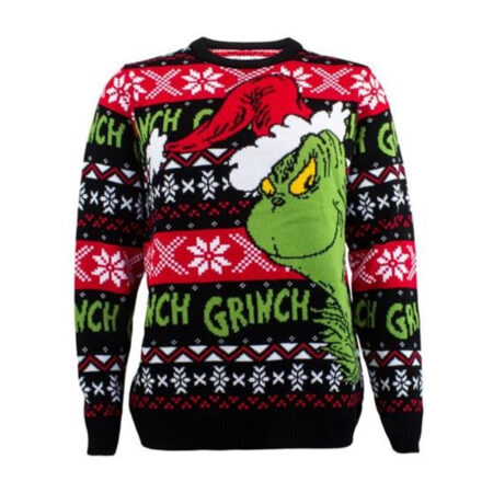 Maglia Christmas Jumper - Il Grinch - taglia: S - colore: Nero, Bianco, Rosso, Verde - Unisex