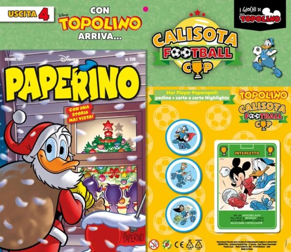 Paperino 510 + Calisota Football Cup: Star Player Paperopoli + 13 Carte - Panini Comics - Italiano