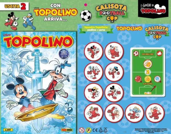 Topolino - Supertopolino 3497 + Calisota Football Cup: Squadra di Topolinia (10 Pedine + 23 Carte) - Panini Comics - Italiano