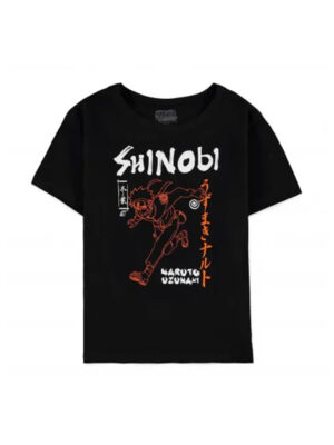 Naruto Shippuden - T-Shirt Bambino scritta Shinobi 122/128 - colore: Nero - 7 anni