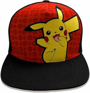 Cappellino con Tesa Pokémon Pikachu – Snapback – colore: Nero, Rosso, Giallo – Unisex cappello