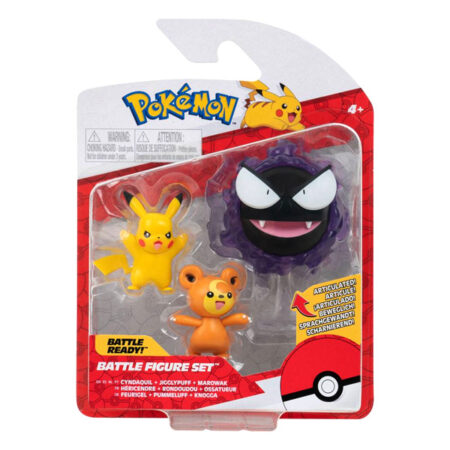 Pokémon Battle Feature Figure Set - Teddiursa, Pikachu, Gastly