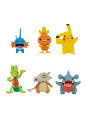 Pokémon Battle Figure Set Figure 6-Pack Treecko, Torchic, Mudkip, Gible, Pikachu, Cubone