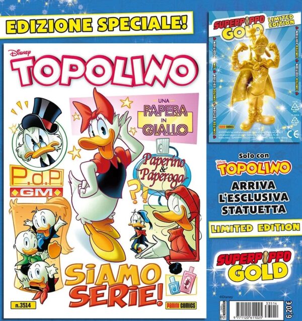 Topolino - Supertopolino 3514 + Statua Superpippo Gold - Panini Comics - Italiano