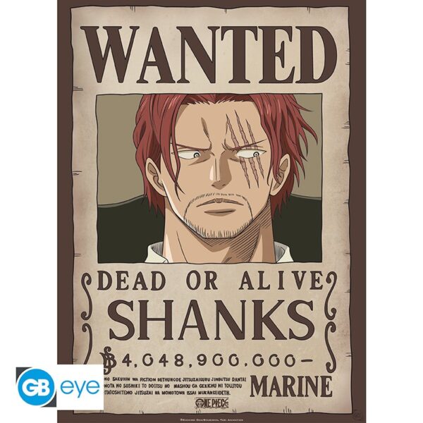 One Piece Poster - Shanks - Wanted Dead or Alive - GBEye