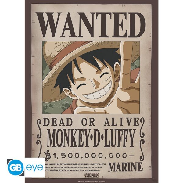 One Piece Poster - Monkey.D.Luffy - Wanted Dead or Alive - GBEye