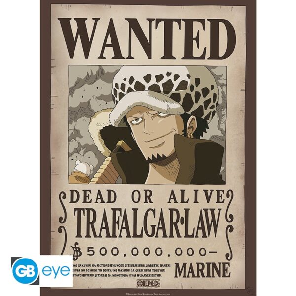 One Piece Poster - Trafalgar.Law - Wanted Dead or Alive - GBEye