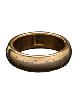 Il Signore degli Anelli - Anello di Tungsteno - One Ring placcato oro - Size 6 - taglia: 13