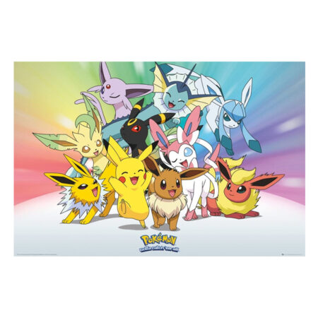 Pokémon Mega Poster Pikachu Eevee Evoluzioni - 61 x 91.5 cm