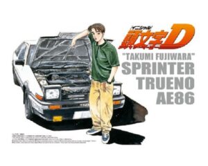 Model Kit - Initial D 5 - AE86 Trueno Comics Vol. 1 Ver. - Fujiwara Takumi - 1/24 - Aoshima