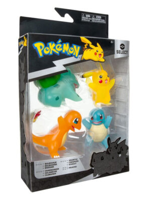 Pokémon Select Battle Figure Bulbasaur, Pikachu, Squirtle, Charmander (Translucent) 7,5 cm